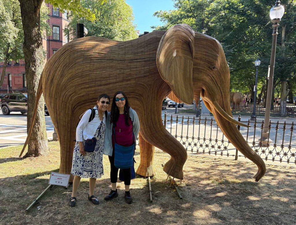 ADAPTATION Naomi and Susan at the Great Elephant Migration in Boston.